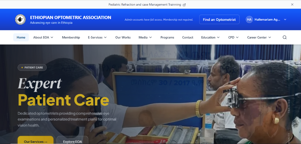 Ethiopian Optometric Association screenshot 2